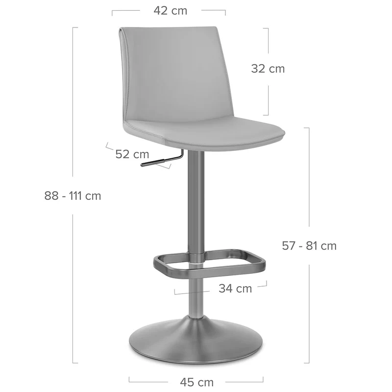 Tabouret de Bar Faux Cuir - Alto Gris