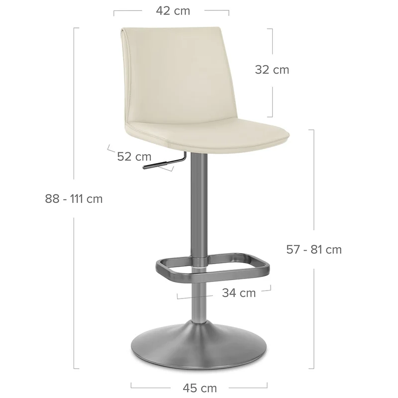 Tabouret de Bar Faux Cuir - Alto Crème