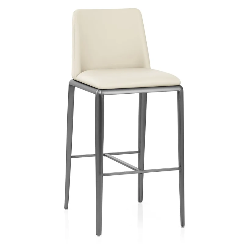Tabouret de Bar Faux Cuir - Elise Crème