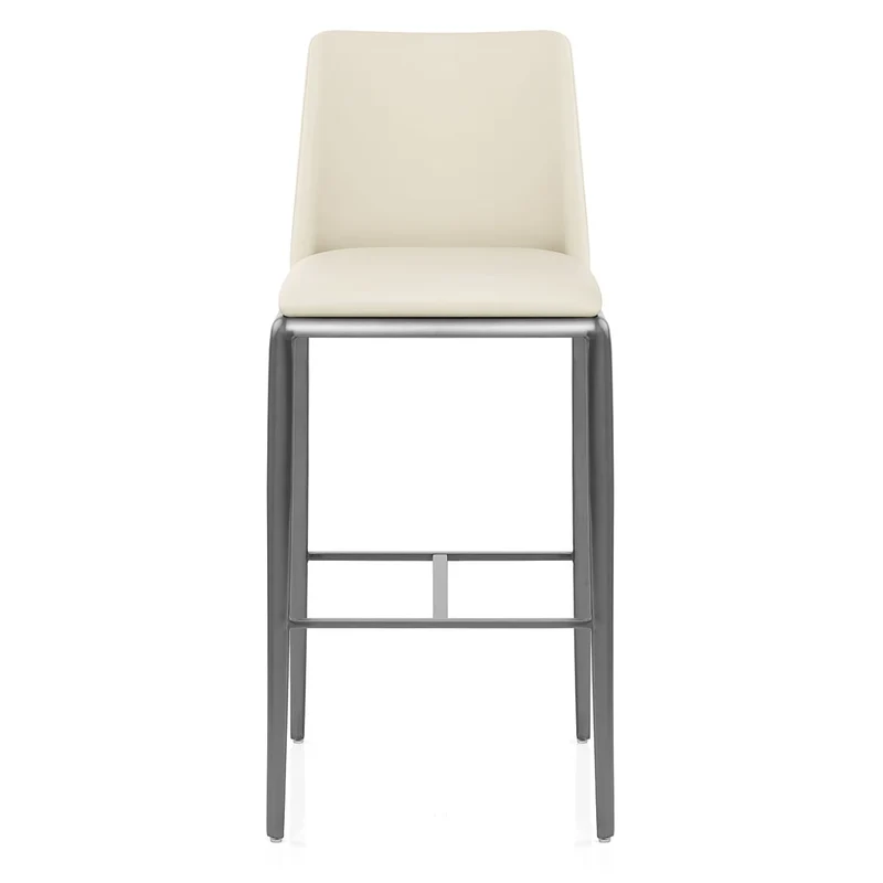 Tabouret de Bar Faux Cuir - Elise Crème