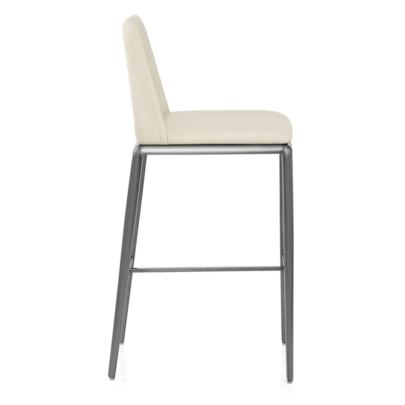 Tabouret de Bar Faux Cuir - Elise Crème