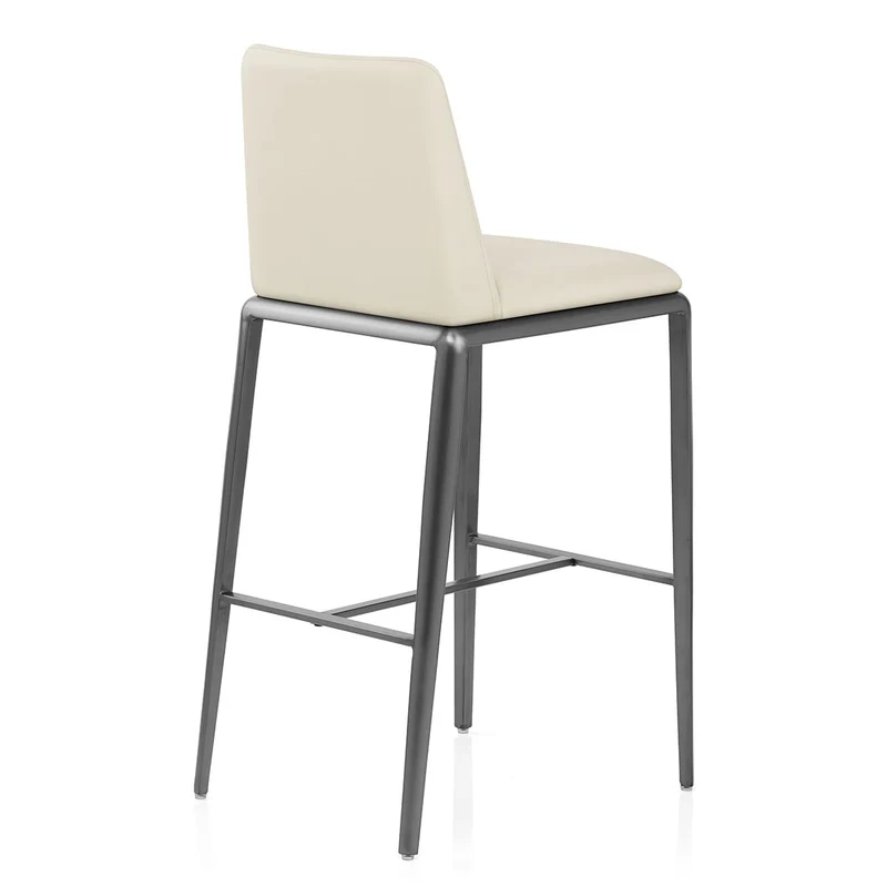 Tabouret de Bar Faux Cuir - Elise Crème