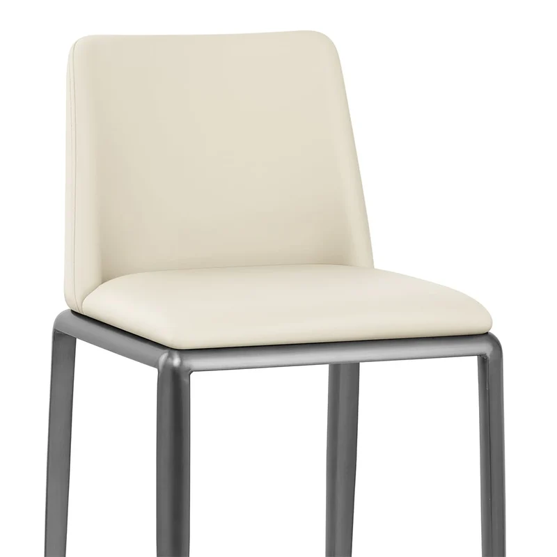 Tabouret de Bar Faux Cuir - Elise Crème