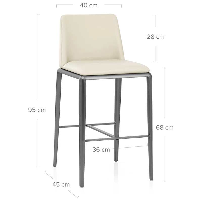Tabouret de Bar Faux Cuir - Elise Crème