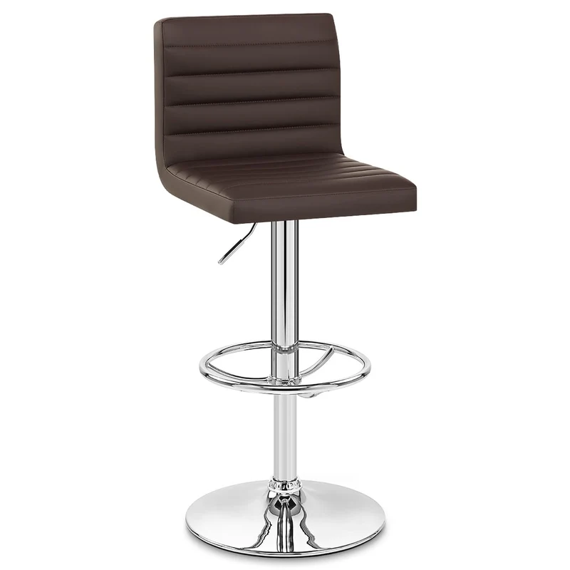 Chaise de Bar Faux Cuir Chrome - Mint Marron