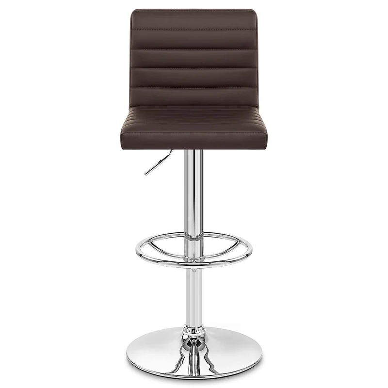 Chaise de Bar Faux Cuir Chrome - Mint Marron