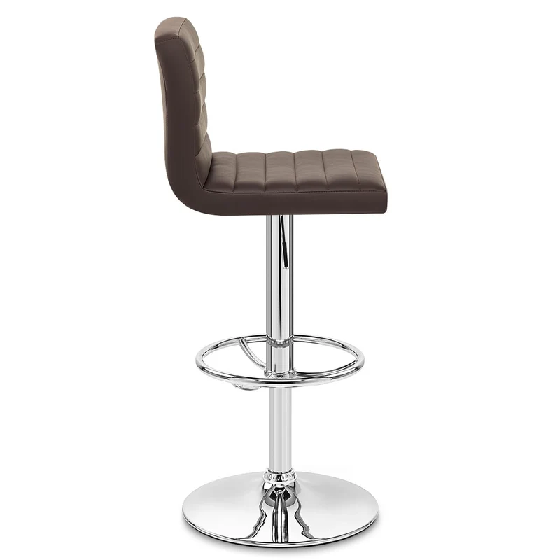 Chaise de Bar Faux Cuir Chrome - Mint Marron