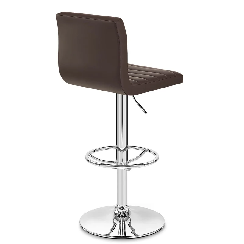 Chaise de Bar Faux Cuir Chrome - Mint Marron