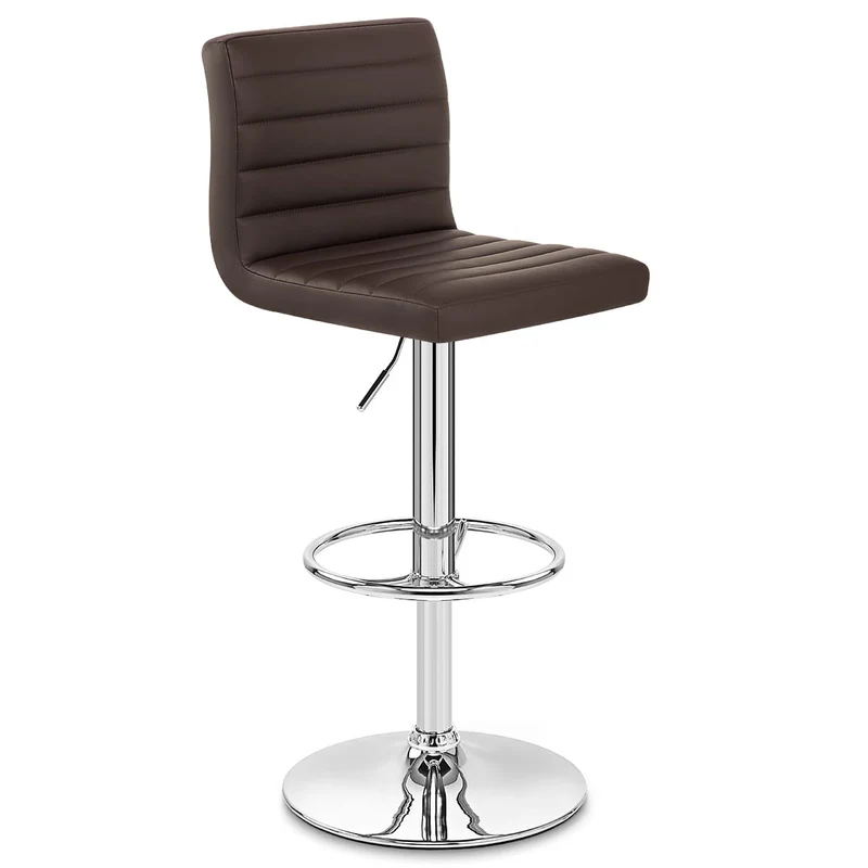 Chaise de Bar Faux Cuir Chrome - Mint Marron