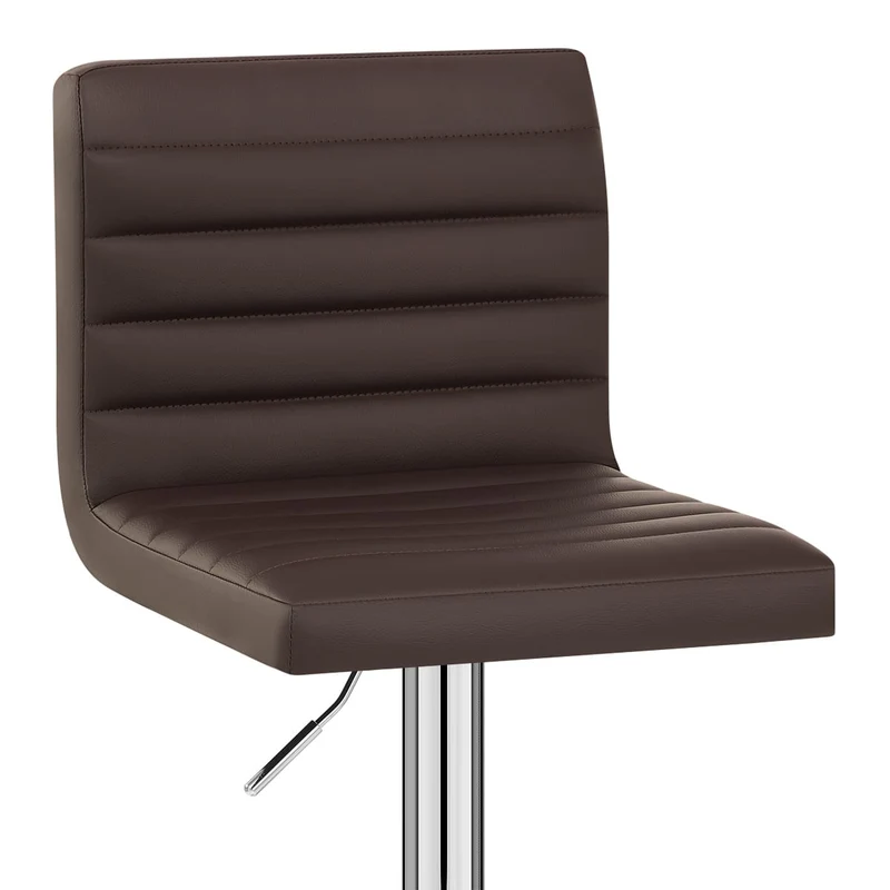 Chaise de Bar Faux Cuir Chrome - Mint Marron