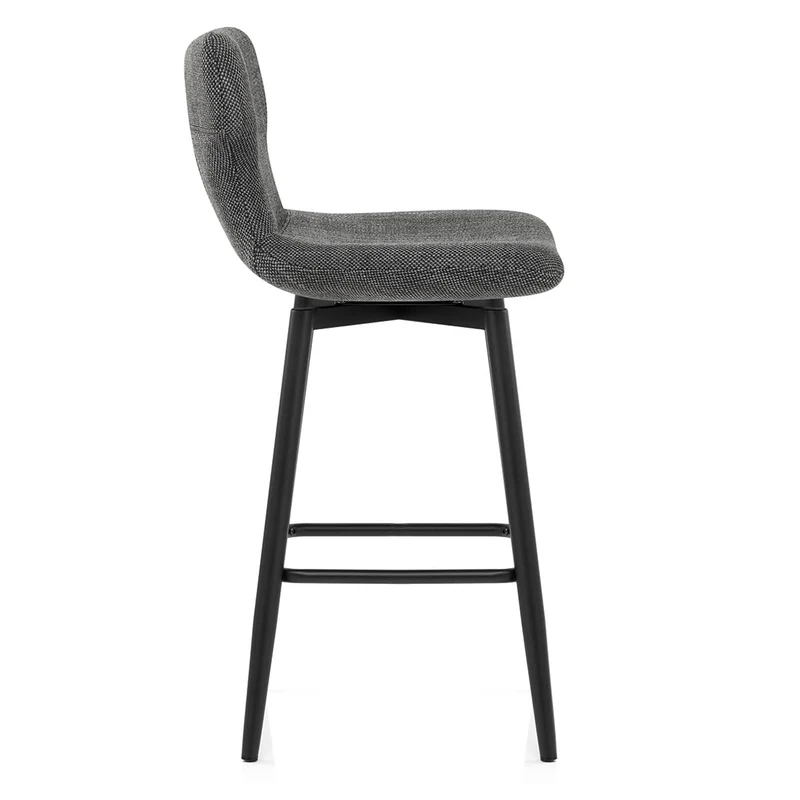 Tabouret de Bar Tissu - Elle Gris Foncé