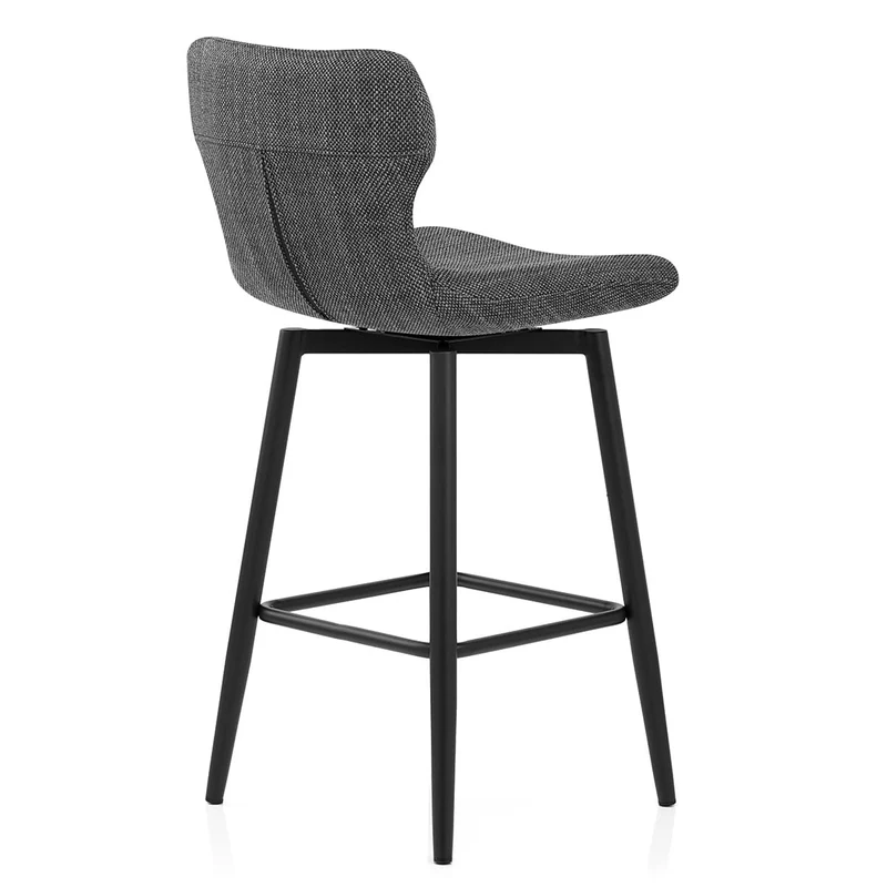 Tabouret de Bar Tissu - Elle Gris Foncé