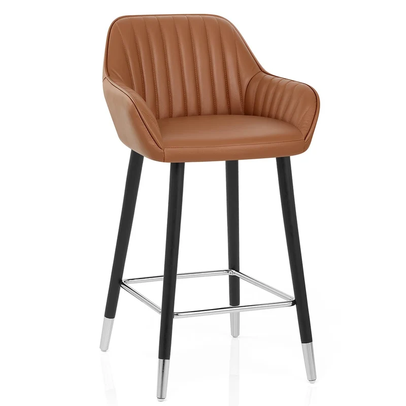 Tabouret de Bar Cuir Véritable - Apres Grande Marron