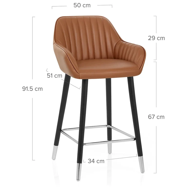 Tabouret de Bar Cuir Véritable - Apres Grande Marron