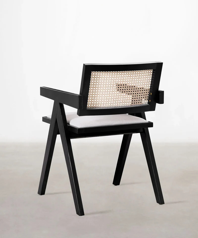 Silla de Comedor en Madera Tapizada con Reposabrazos Pauline Arms