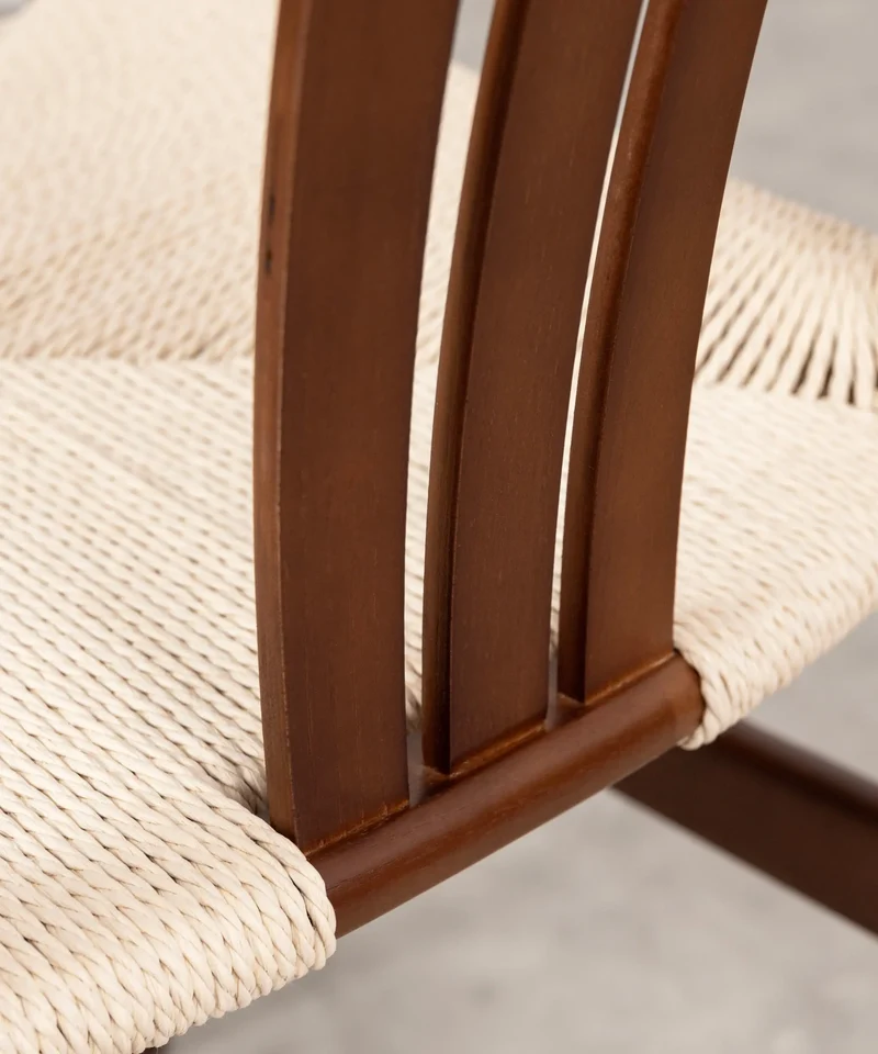 Silla de Comedor en Madera y Cuerda Trenzada Leena