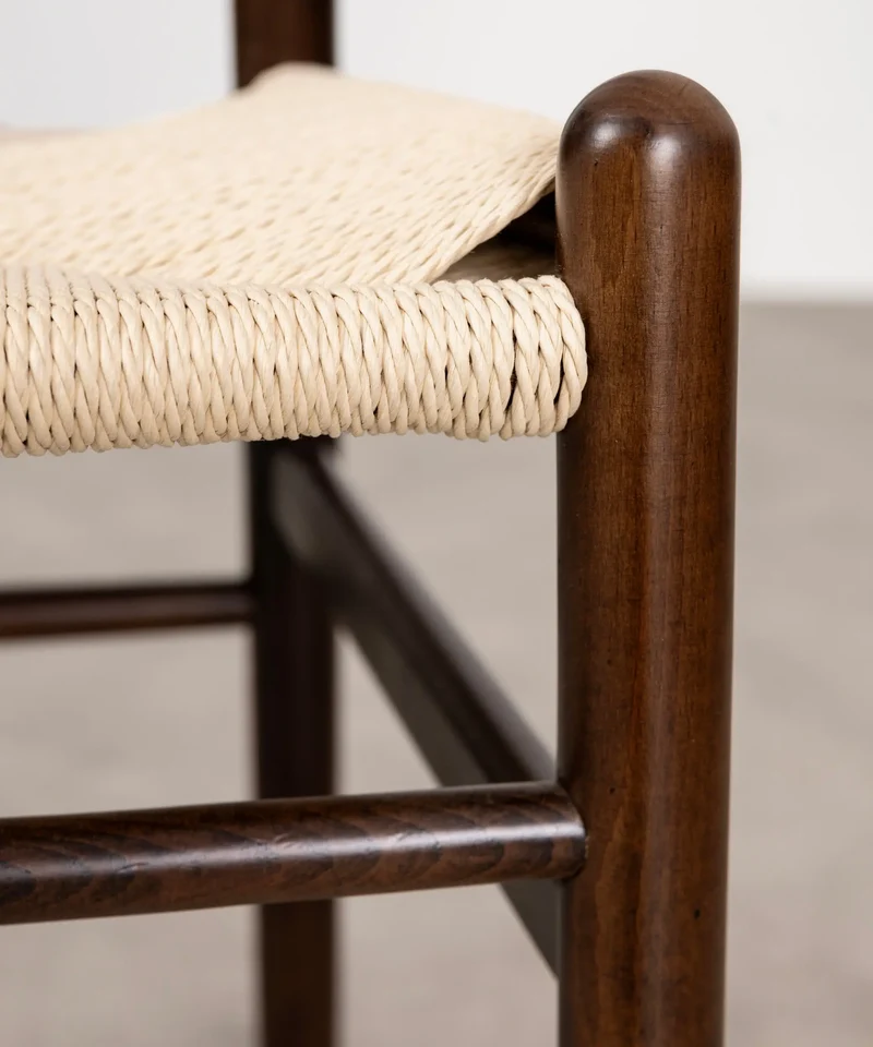 Silla de Comedor en Madera y Cuerda Trenzada Retro Edition