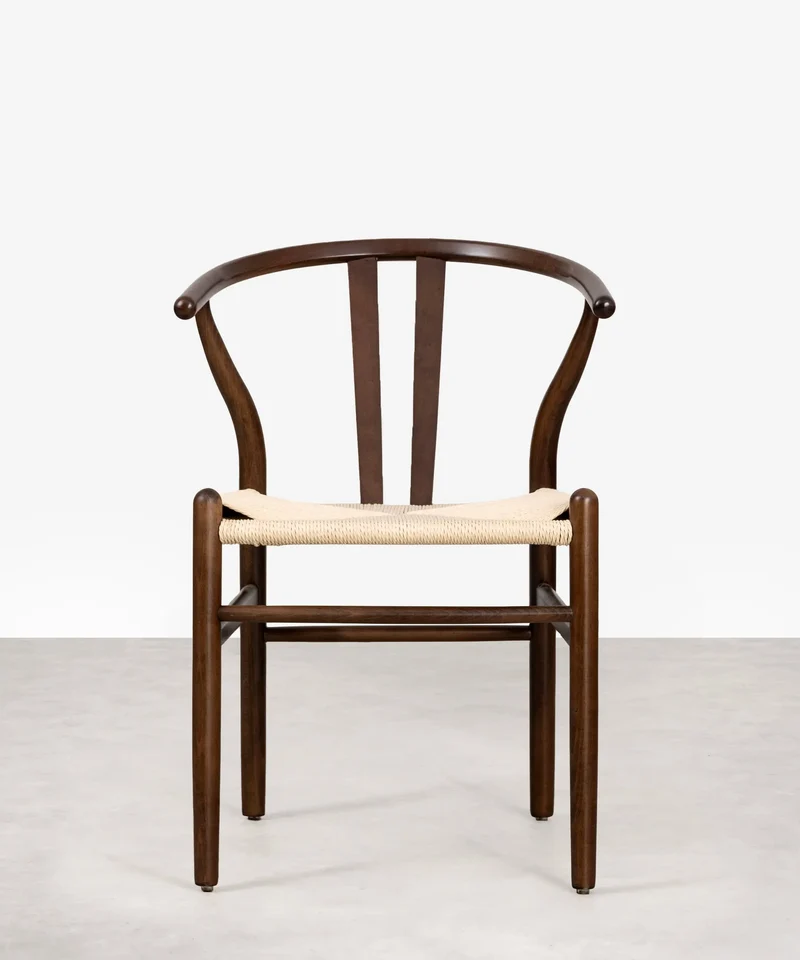 Silla de Comedor en Madera y Cuerda Trenzada Retro Edition