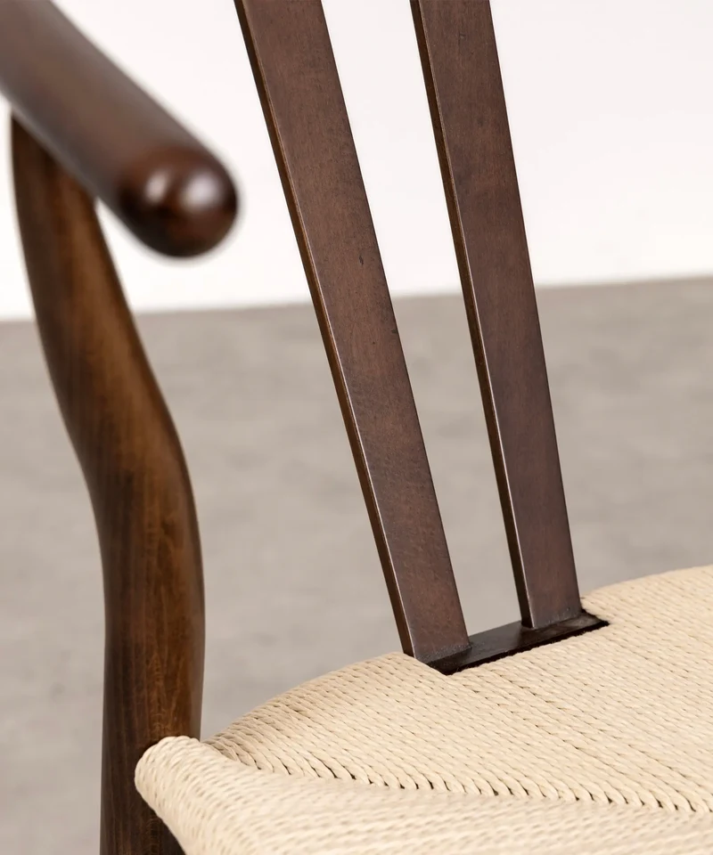 Silla de Comedor en Madera y Cuerda Trenzada Retro Edition