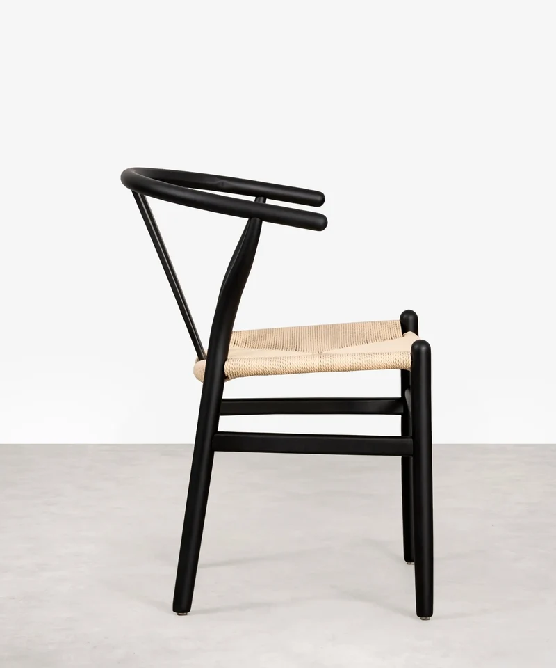 Silla de Comedor en Madera y Cuerda Trenzada Retro Edition