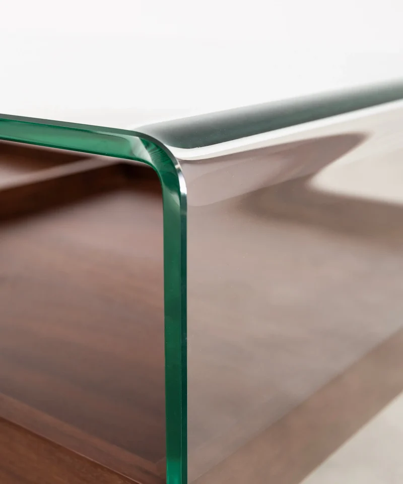 Mesa Centro de Cristal Templado y Madera Corina (110x55 cm)