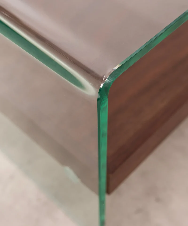 Mesa Centro de Cristal Templado y Madera Corina (110x55 cm)
