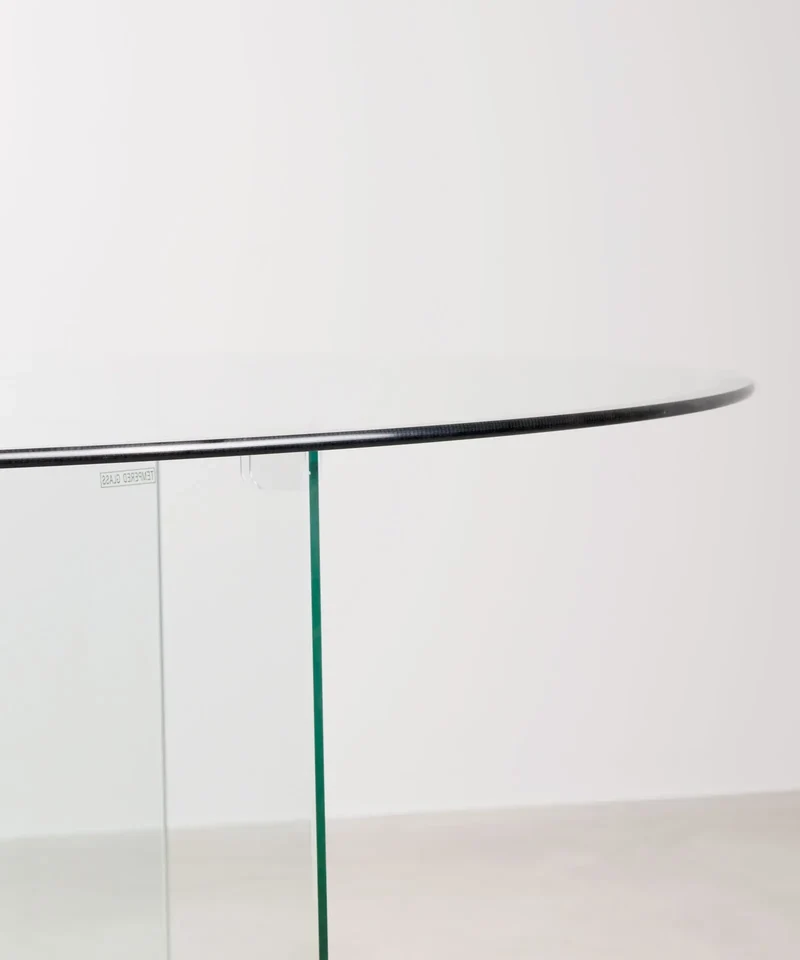 Mesa de Comedor Redonda de Cristal Templado Ona 137 cm