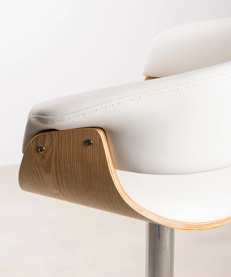 Taburete de Madera y Polipiel Regulable Beckett