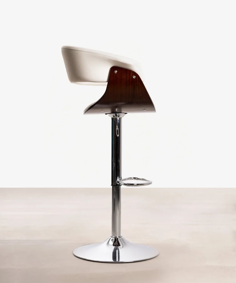 Taburete de Madera y Polipiel Regulable Beckett
