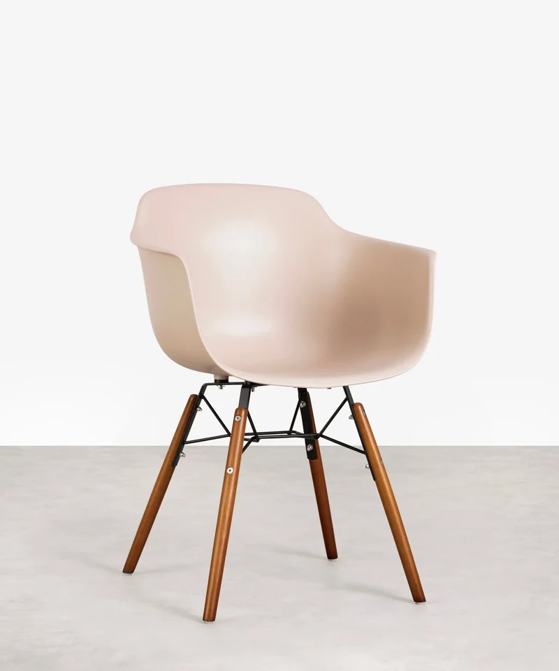 Silla de Polipropileno y Madera con Reposabrazos Elon Arms