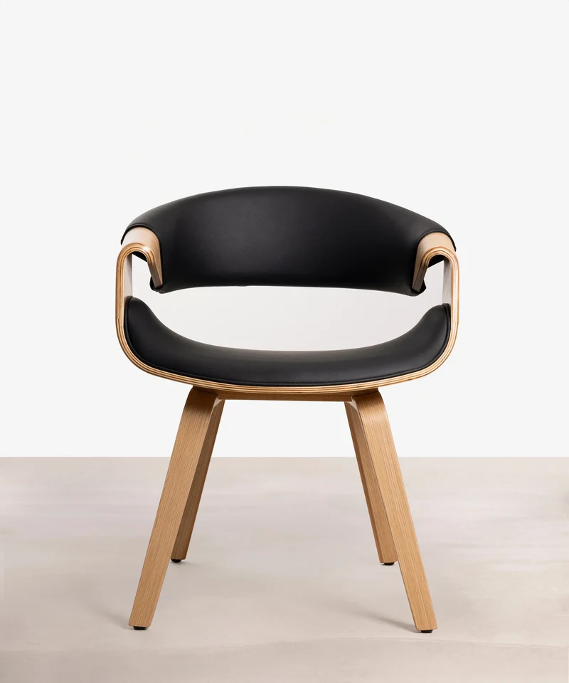 Silla de Comedor en Madera y Polipiel Binsa