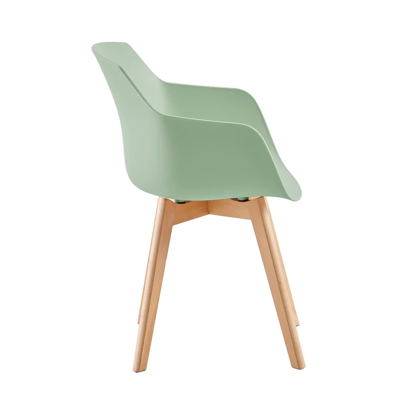 Lot de 2 chaises d'appoint rembourrées - Pâte de haricots/Vert crème glacée-CLOVER