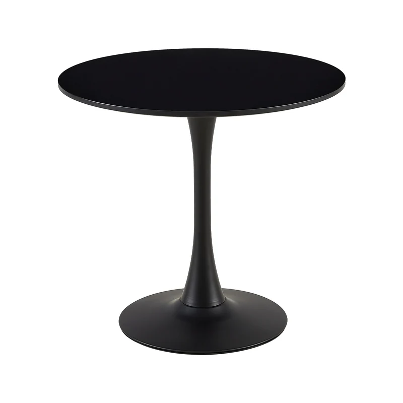 Un plateau de table ne se divise pas TULIP Table à manger à tréteaux avec 70 cm - Blanc/Noir