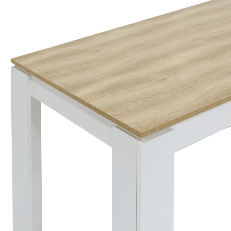 MUSK Table à manger avec 120 cm - Blanc/CHÊNE/Noir