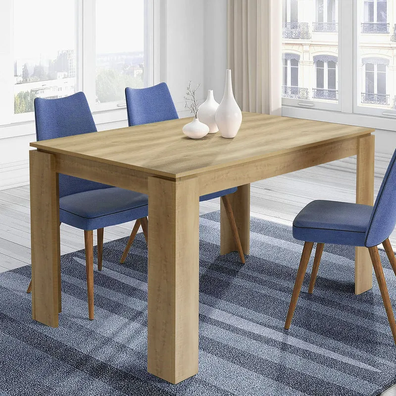 MUSK Table à manger avec 120 cm - Blanc/CHÊNE/Noir