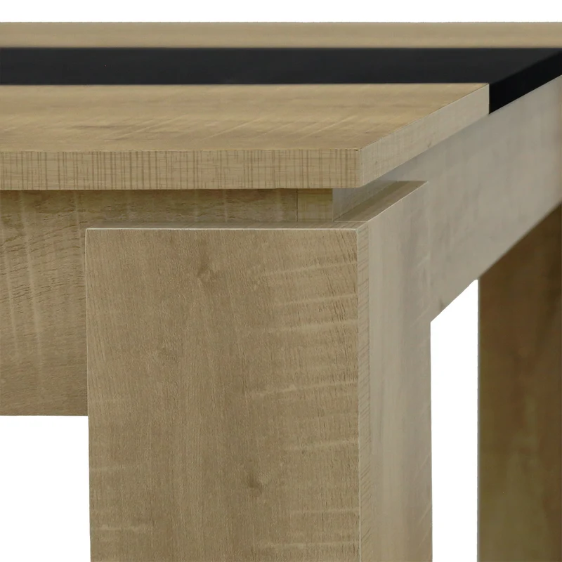 MUSK Table à manger avec 120 cm - Blanc/CHÊNE/Noir