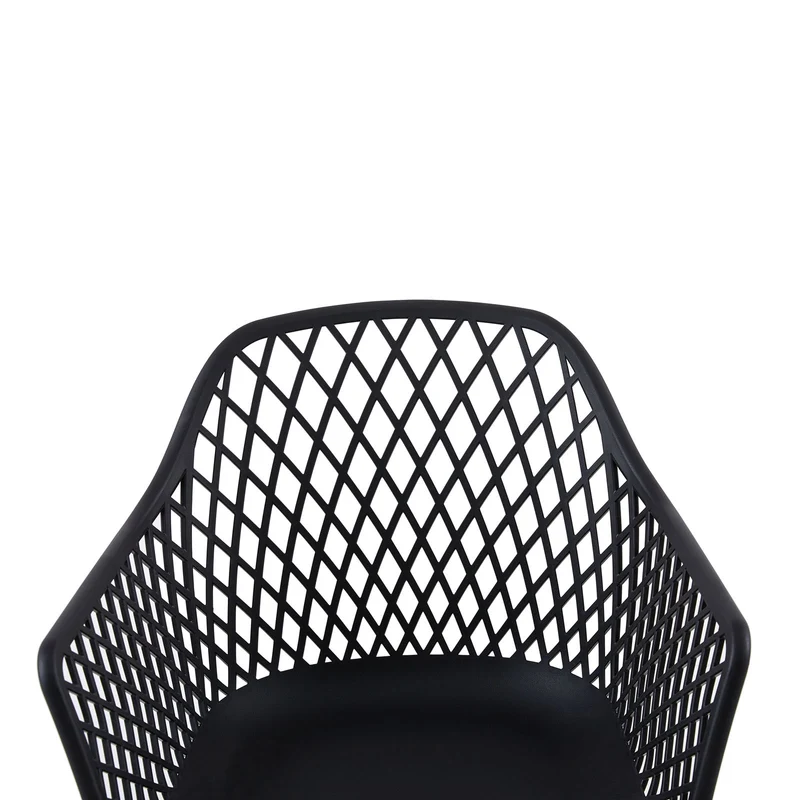 Chaise à bras creux ROME (Ensemble de 6) - Noir/Blanc