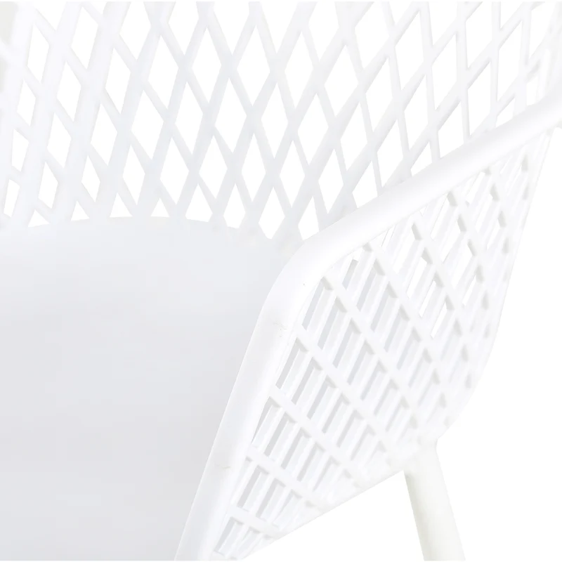 Chaise à bras creux ROME (Ensemble de 4) - Blanc