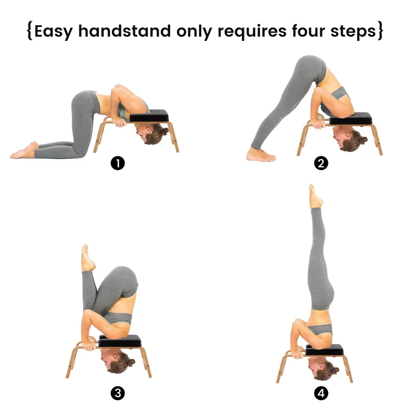 Banc de poirier de yoga, chaise d'inversion de yoga pour le renforcement du noyau - Noir