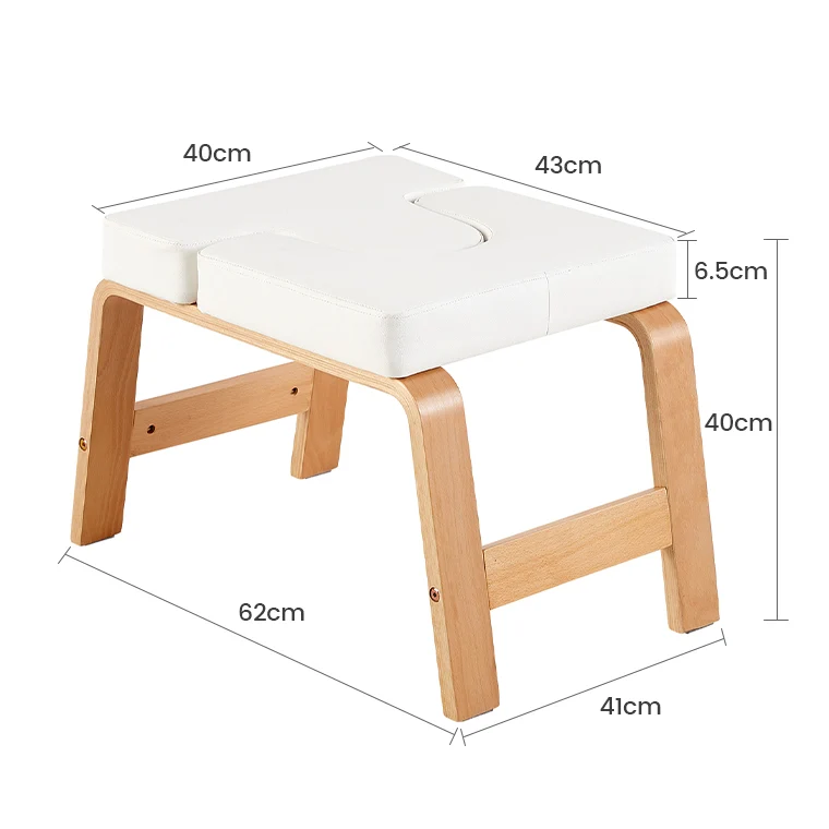 Banc de poirier de yoga, chaise d'inversion de yoga pour le renforcement du noyau - Blanc/Noir