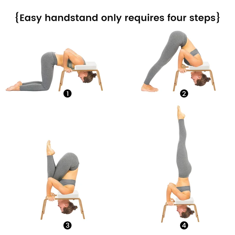 Banc de poirier de yoga, chaise d'inversion de yoga pour le renforcement du noyau - Blanc/Noir