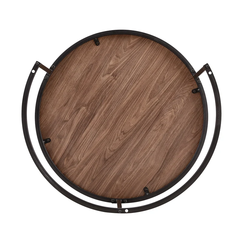 VARESE Table basse gigogne Φ80*45cm/Φ60*35 - Couleur marron/MARBRE