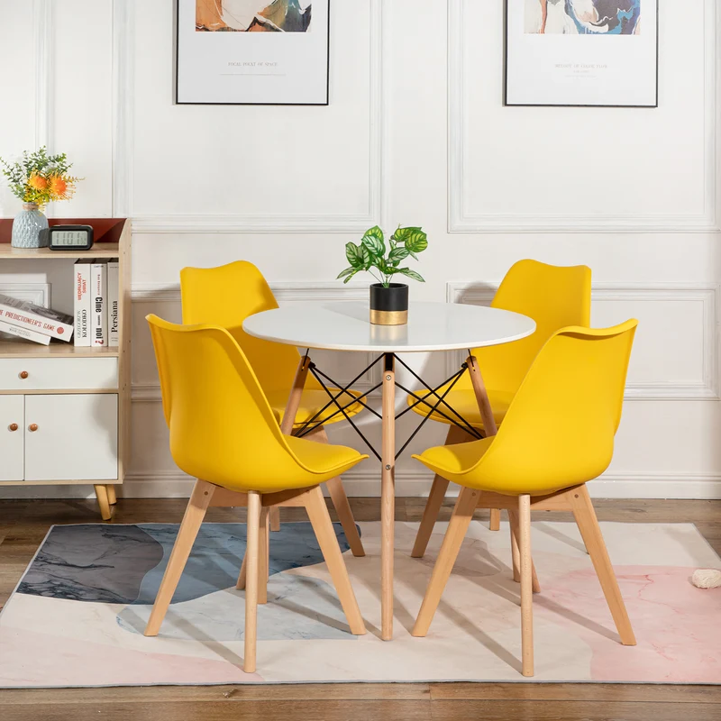 Lot de 4 chaises de salle à manger - Orange/Jaune-Tulip