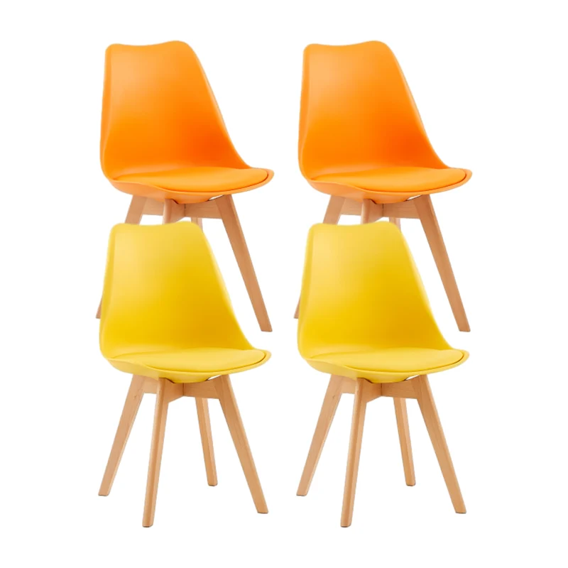 Chaises de salle à manger Orange et Jaune, lot de 4-TULIP
