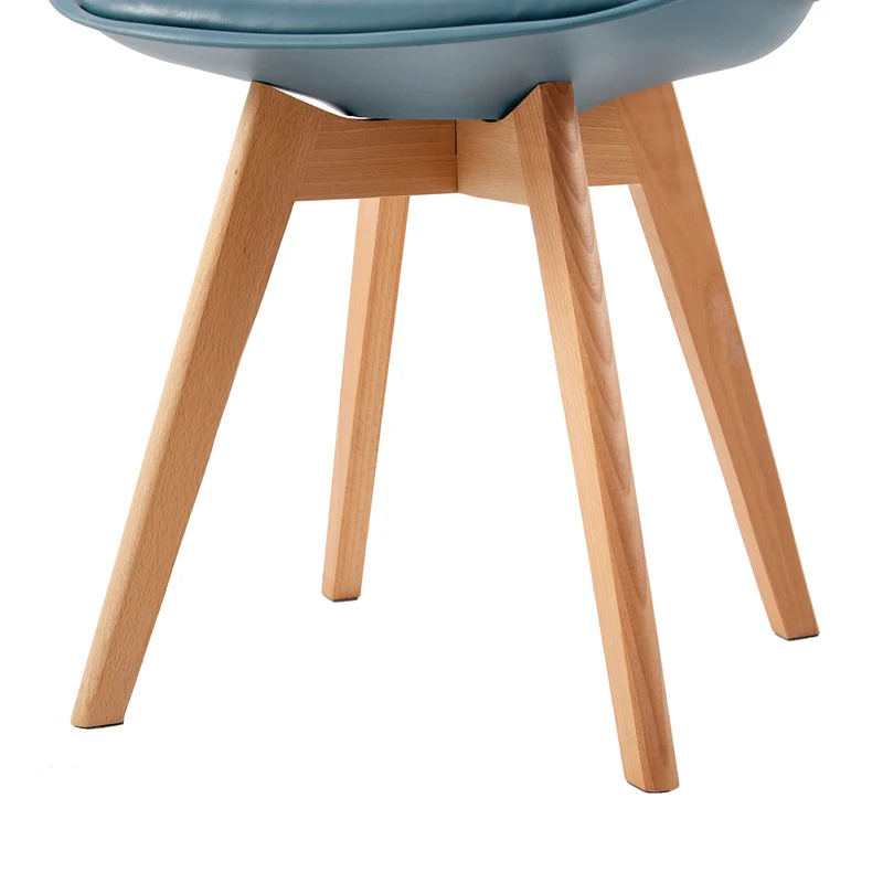 TULIP Chaise de Salle à Manger Rembourrée-Série Bleue Set de 2