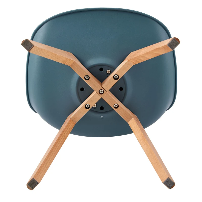 TULIP Chaise de Salle à Manger Rembourrée-Série Bleue Set de 2
