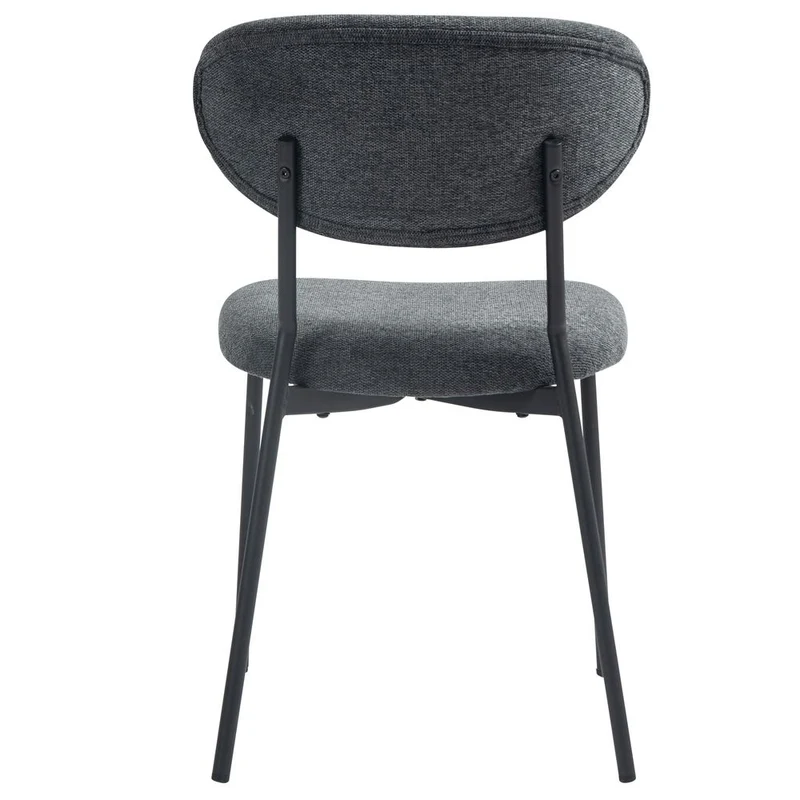 Chaise repas en tissu gris fonce
