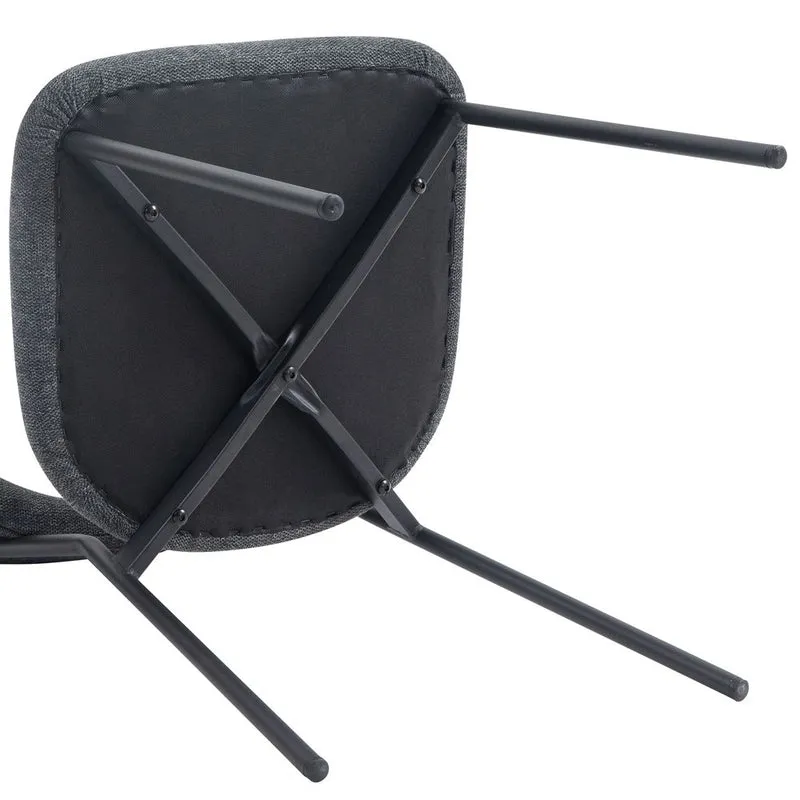 Chaise repas en tissu gris fonce