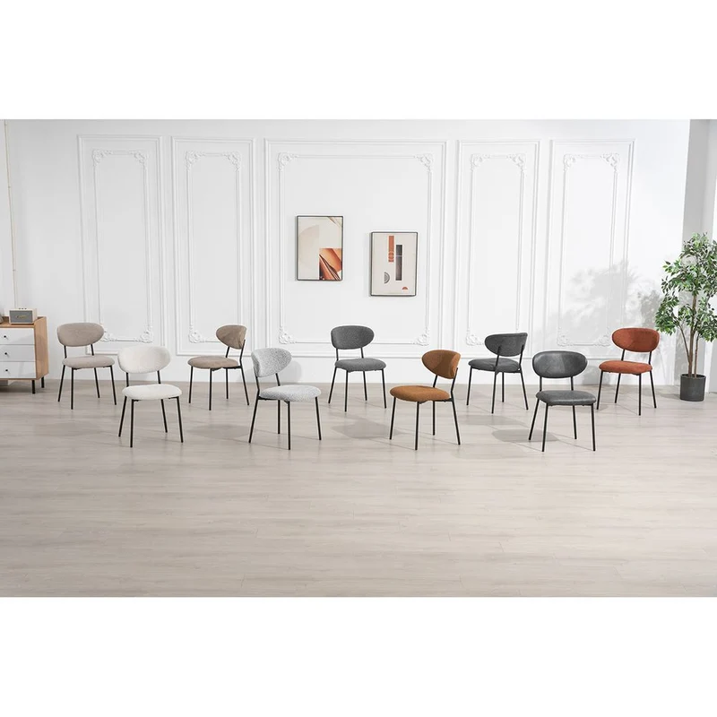 Chaise repas en tissu terracotta