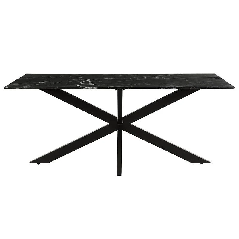 Table avec Plateau en Marbre Authentique Noir "CASANO"